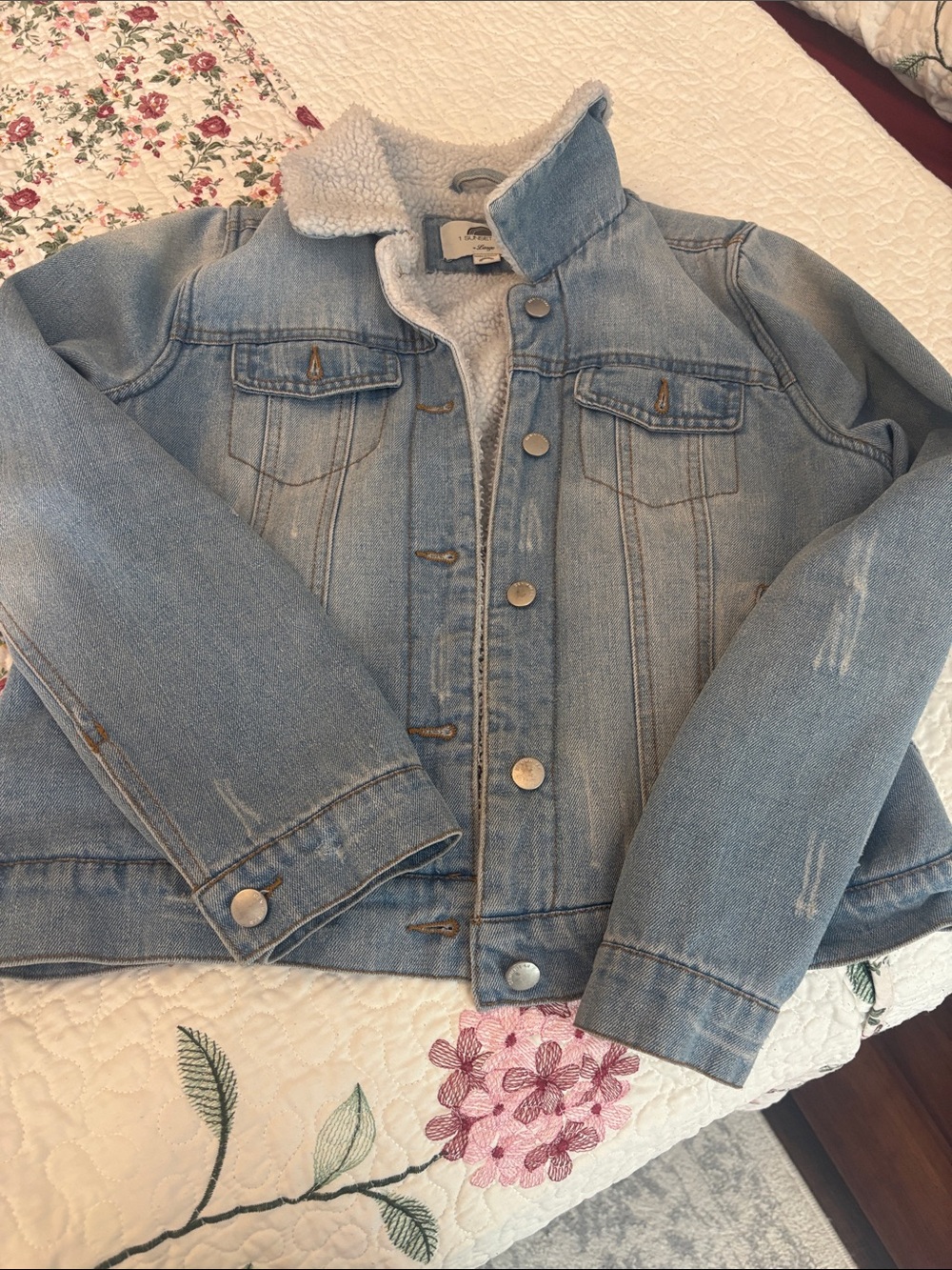 Light Wash Sherpa-Lined Denim Jacket